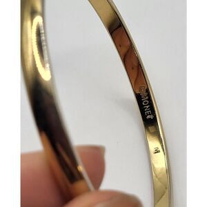 Monet Gold Bangle Bracelet Size M 2.6in dia
